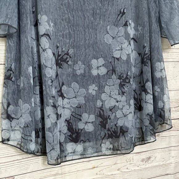 NWT Sese Code Floral Top w Tulip Sleeve 3XL - Picture 3 of 6